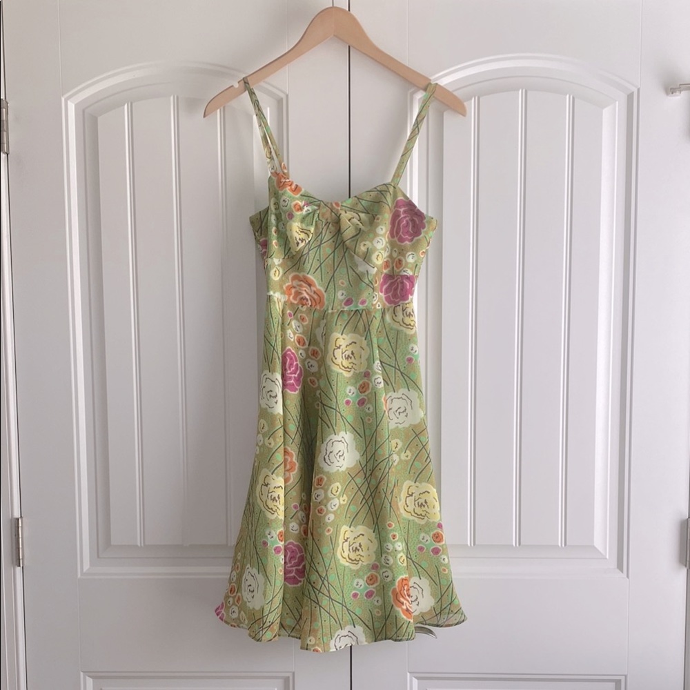 Anthropologie NWT Girls From Savoy Retro Floral Silk Chiffon‎ Sundress Sz 2